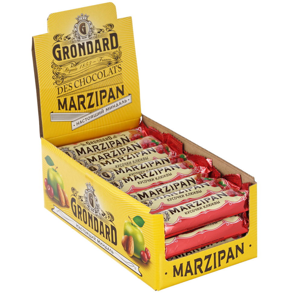  TM Grondard     (8415) Батончики глазированные Марципановые Клюква, (24шт по 50г)    в Канске