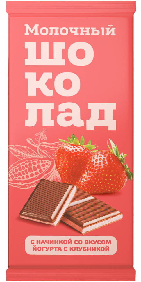  Меренга Шоколад молочный с начинкой Йогурт-Клубника,(блок 24шт по 80г)   в Канске