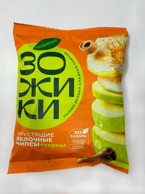 №1 Зожики Яблочные+корица чипсы, 25г  в Канске