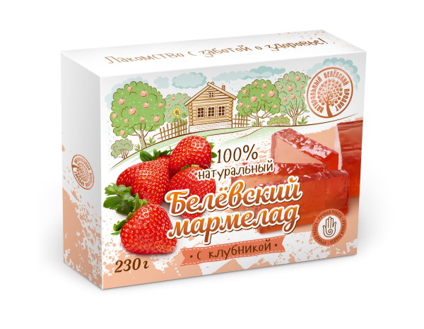 №2 Мармелад белевский "Клубника" 230г в Канске